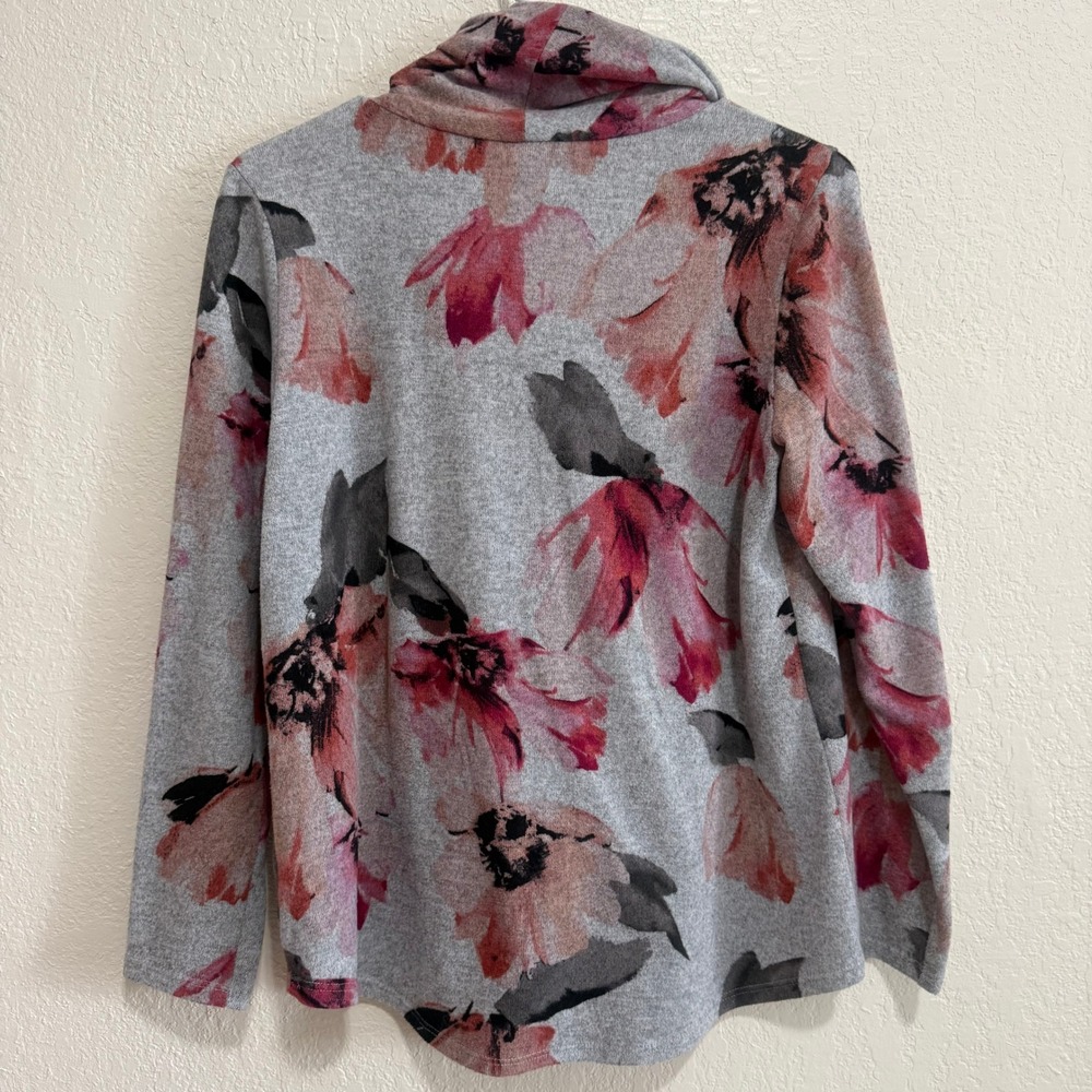 ALYX Womens‎ Gray Floral Cowl Neck Long Sleeve Pullover Top Size M - Picture 7 of 12